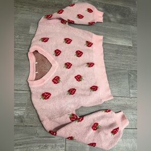 Pink 🍓 Cropped Knit Sweater